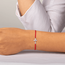 Load image into Gallery viewer, Spiritual Power Red String Cross Charm Bracelet
