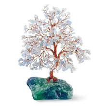 Load image into Gallery viewer, Aquamarine Feng Shui Copper Money Tree
