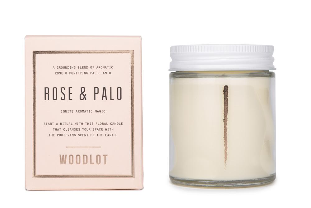 Woodlot 8oz Candle - Rose & Palo